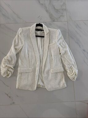 Generation Love Ivory Textured Open-Front Blazer